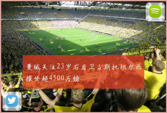 曼城关注23岁右后卫古斯托切尔西报价超4500万镑